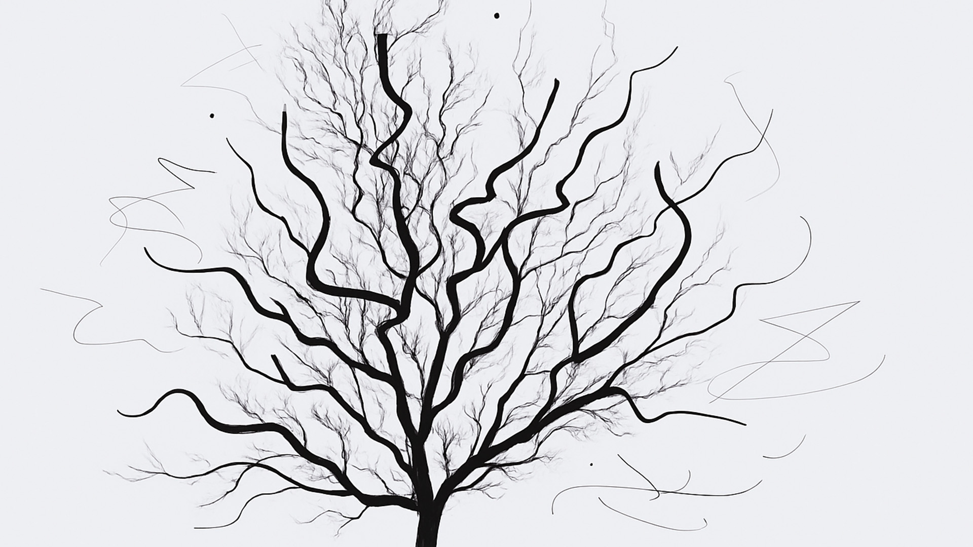 Schwarz-weiße Zeichnung eines Baumes mit vielen Verzweigungen – als visuelle Metapher für strukturierte Denkprozesse beim Prompting.