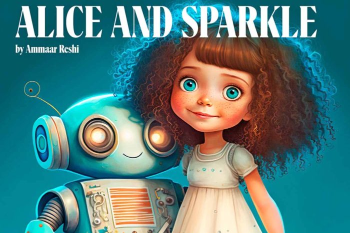 Buch mit KI umsetzen: das Titelbild des Kinderbuchs "Alice and Sparkle" (Abbildung aus dem Buch)